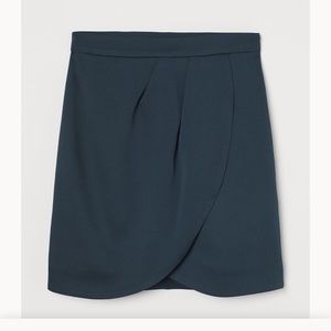 H&M wrap front mini skirt dark turquoise